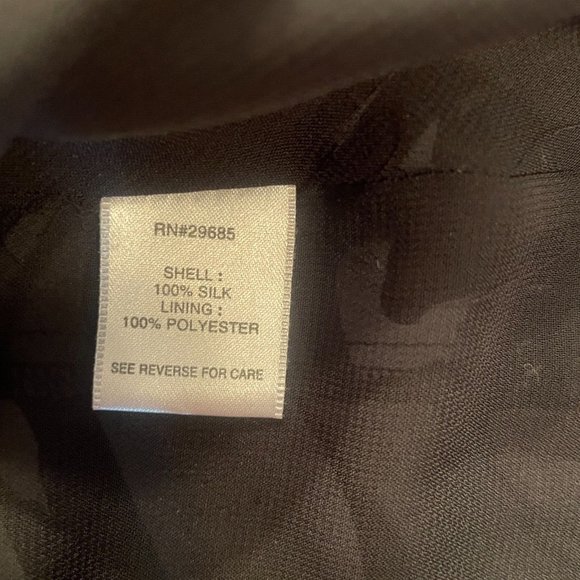 Pendleton Womens Dress Silk Size 8 Black Blue Short Sleeve Abstract Floral Rose - Picture 10 of 12